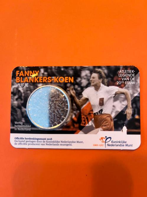 Fbk vijfje 2018 in coincard, Postzegels en Munten, Munten | Nederland, Euro's, Koningin Beatrix, Ophalen of Verzenden