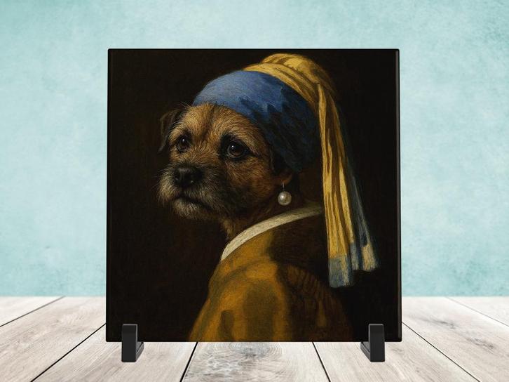 Het Meisje met de Parel - Border Terrier, Huis en Inrichting, Woonaccessoires | Overige, Nieuw, Verzenden