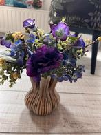 Tulpenvaas met zijden boeket blauw, Ophalen, Zo goed als nieuw