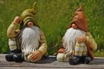 Mooie originele zittende Kabouter, Tuinkabouter, groen bruin, Ophalen of Verzenden, Nieuw, Kunststof, Tuinkabouter