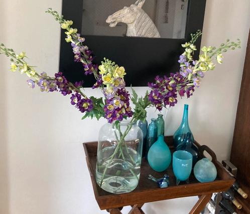 5 prachtige paarse ridderspoor-bloemen kunst, 90 cm lang, Huis en Inrichting, Woonaccessoires | Kunstplanten en Kunstbloemen, Nieuw