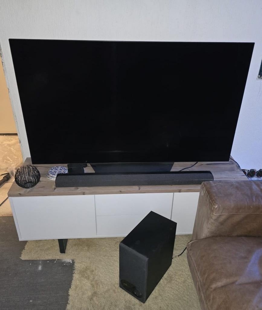 LG OLED 55" TV, Polk Soundbar & TV Meubel, Ophalen, Zo goed als nieuw, 100 cm of meer, 4k (UHD)