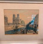 Aquarel leuke aquarel Norte-Dame Frankrijk Paris jaren 20., Antiek en Kunst, Kunst | Schilderijen | Klassiek, Ophalen of Verzenden