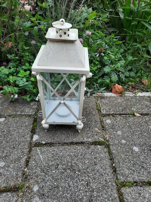 Lantaarn crème kleur, Huis en Inrichting, Woonaccessoires | Kandelaars en Kaarsen, Nieuw, Kandelaar, Minder dan 25 cm, Metaal