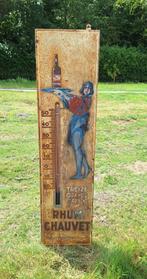 Vintage reclamebord, thermometer voor Rhum Chauvet., Ophalen, Reclamebord, Gebruikt, .