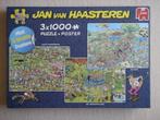 3 X 1000 Puzzel: Jan van Haasteren, Ophalen, Meer dan 1500 stukjes, Zo goed als nieuw, Legpuzzel