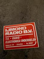 3391 Vintage IJMOND RADIO B.V. Sticker, Ophalen of Verzenden, Gebruikt