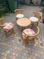 Rotan Tuinsetje - Tafel & 4 Stoelen, Ophalen, Gebruikt, Rotan