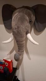 6 dieren koppen knuffeldieren, Ophalen of Verzenden, Wanddecoratie