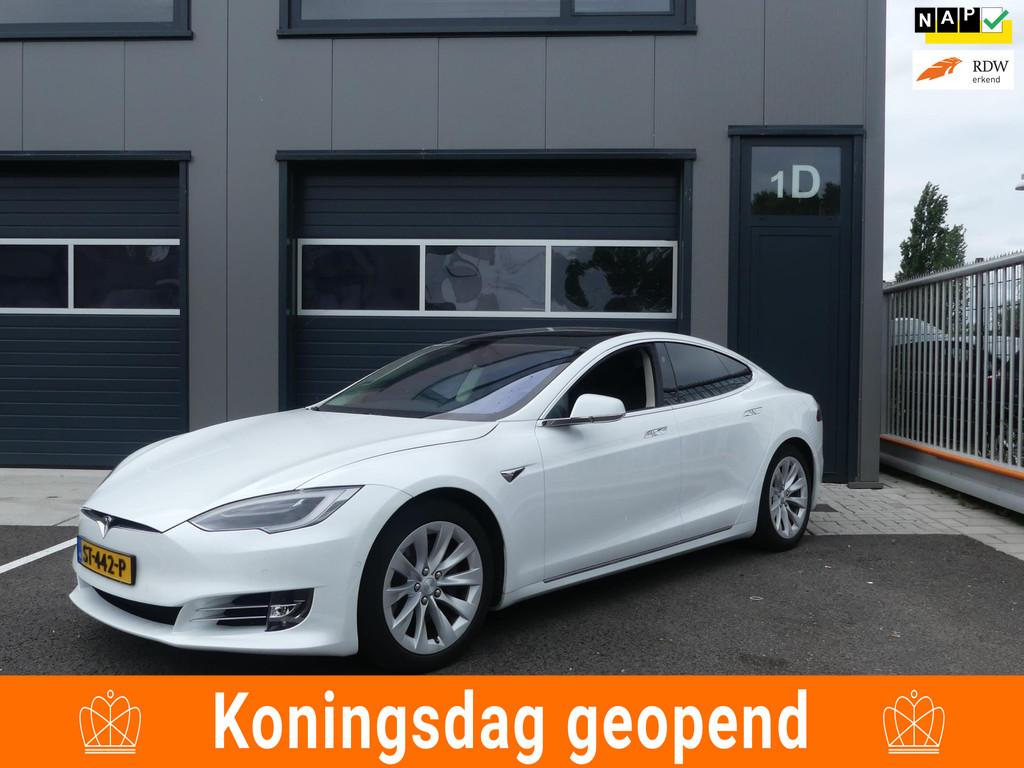 Tesla Model S 75D AWD Autopilot Navigatie Panoramdak Leder X, Auto's, Tesla, Gebruikt, Zwart, Wit, 315 min