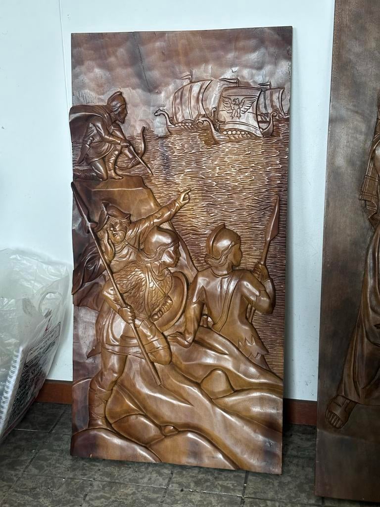 Houten Wandpaneel met Vikingen, Ophalen