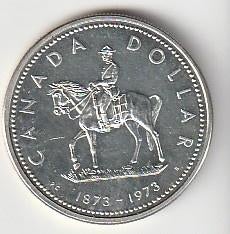 1  dollar  1973  Canada. km. 83   unc, Ophalen of Verzenden, Noord-Amerika, Losse munt, Zilver