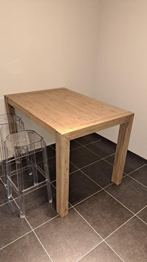 Deze prachtige eettafel van lichtgekleurd hout is een aanwin, Huis en Inrichting, Tafels | Eettafels, Ophalen, Zo goed als nieuw