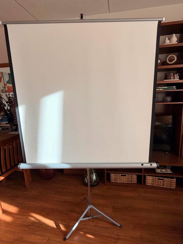 Projectiescherm 120x125 cm met statief, Audio, Tv en Foto, Projectieschermen, Gebruikt, Ophalen