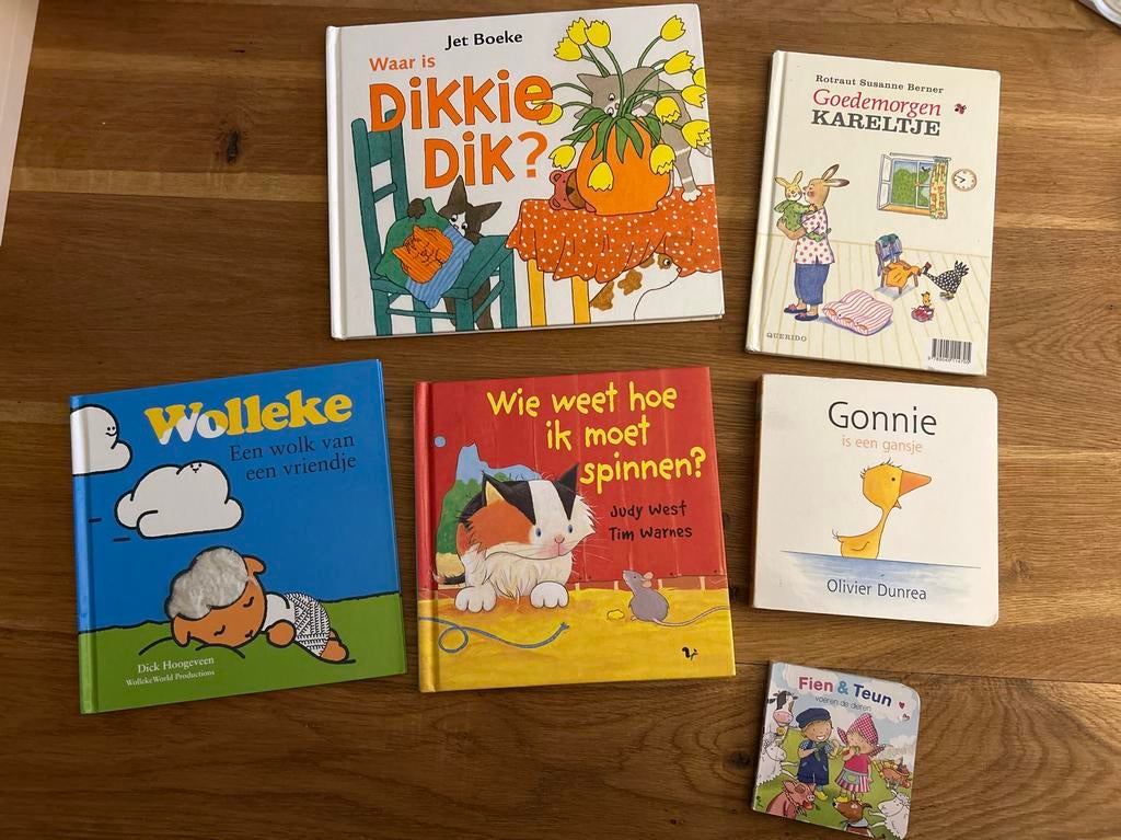 Kinderboeken: Wolleke, Dikkie Dik, Karelje, Gonnie, Fien & T, Boeken, Kinderboeken | Jeugd | onder 10 jaar, Gelezen, Fictie algemeen