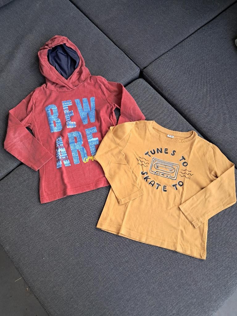 K147 Set van 2 shirts maat 98/104, Kinderen en Baby's, Kinderkleding | Maat 98, Zeeman, Gebruikt, Ophalen of Verzenden, Shirt of Longsleeve