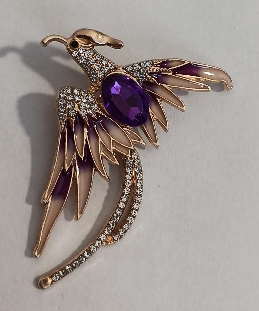 Feniks broche, Overige materialen, 4 tot 7 cm, Overige kleuren, Nieuw