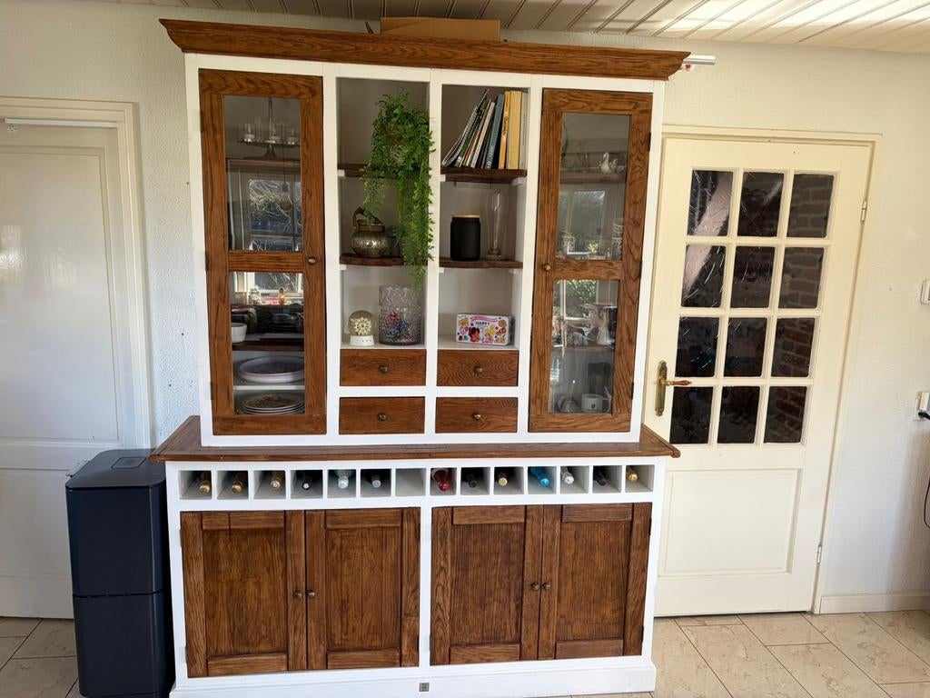 Buffetkast hout / wit Riviera Maison, Huis en Inrichting, Ophalen, Met deur(en), 200 cm of meer, 25 tot 50 cm