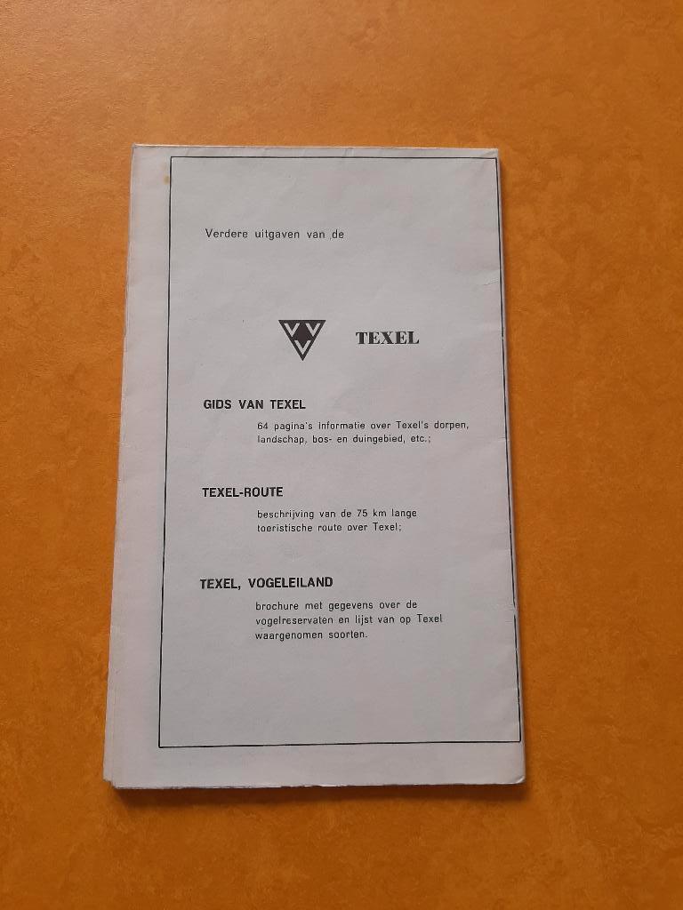 Mooie grote oude plattegrond Texel VVV 1972, VVV, Ophalen of Verzenden, 1800 tot 2000, Nederland