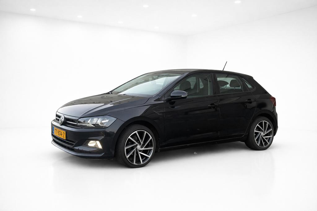 Volkswagen Polo 1.0 TSI 95pk 2018 Zwart, Auto's, Voorwielaandrijving, 40 €/maand, Zwart, Origineel Nederlands