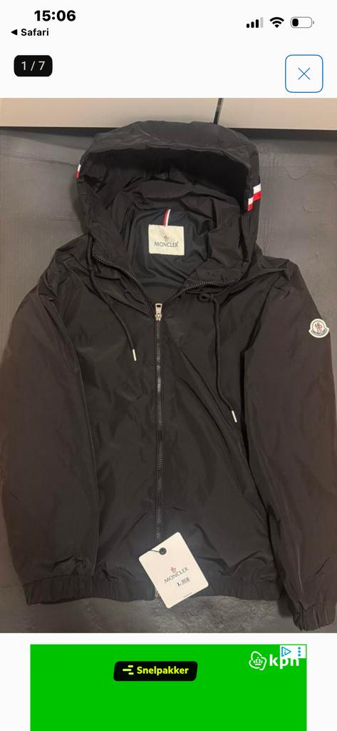 Moncler windbreaker, Ophalen of Verzenden, Zo goed als nieuw, Zwart