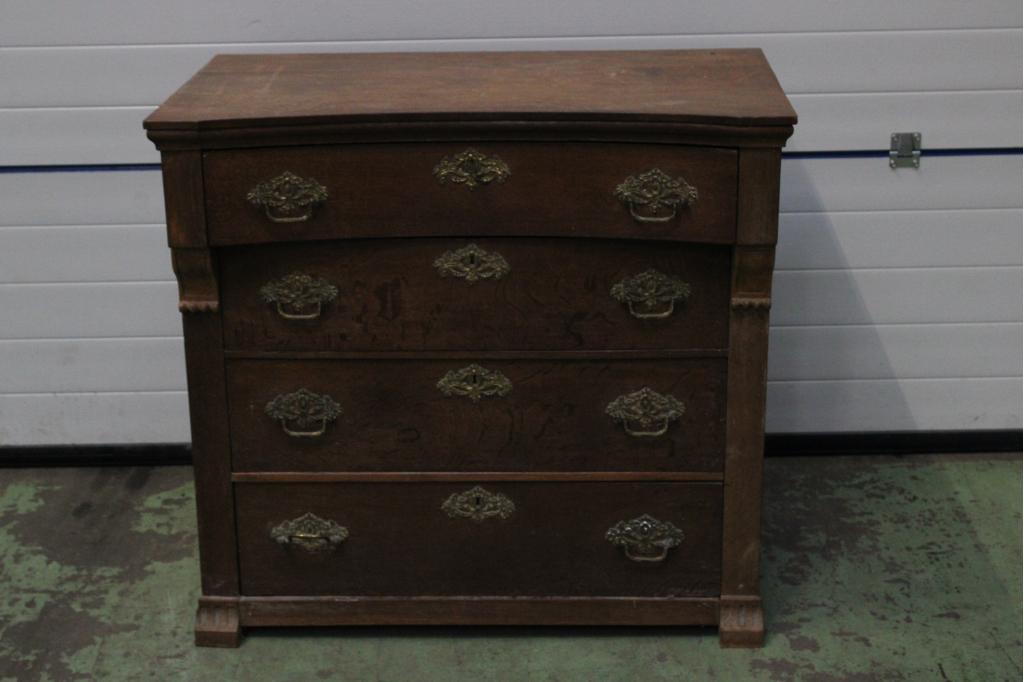 Antiek Engels Houten Ladekast, Antiek en Kunst, Ophalen of Verzenden