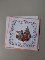 Handgemaakte Kerstkaart met Konijn, Ophalen of Verzenden, Nieuw, Kerst