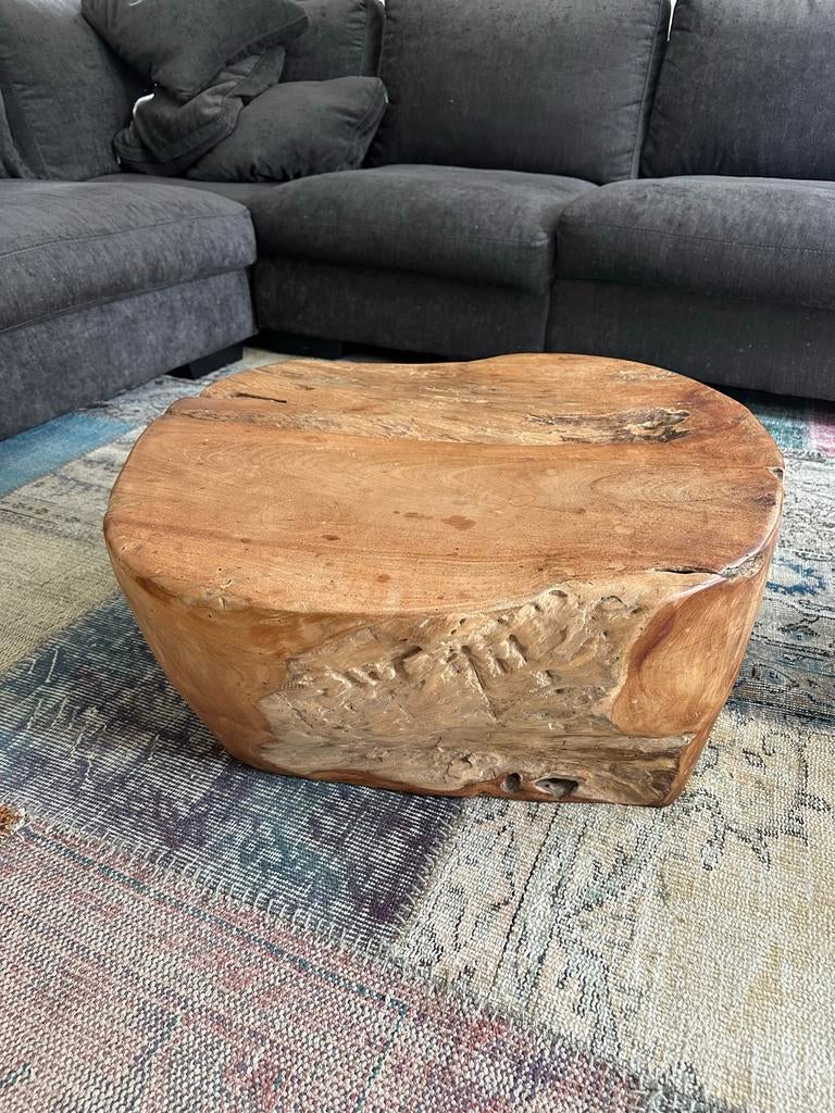 Salontafel massief wortelhout, enkele boomstam, Ophalen, Gebruikt, 50 tot 100 cm, 50 tot 100 cm