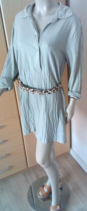 Lichtgroene lange crepe blouse/jurk maar S, Kleding | Dames, Blouses en Tunieken, Gedragen, Maat 36 (S), Groen, Verzenden