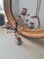 Barokke kandelaar met klokje en papagaai, Overige kleuren, Belle Vieille Brocante, Nieuw, Ophalen of Verzenden