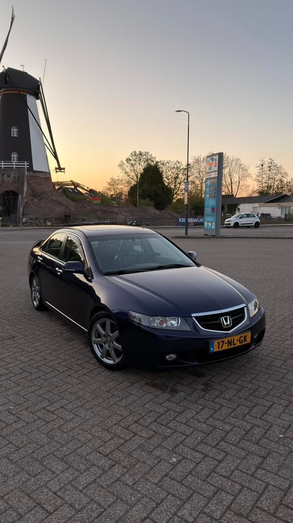 Honda Accord 2.4 I executive 2003 incl. dakraam, Auto's, Honda, Voorwielaandrijving, Zwart, Blauw, 75 €/maand