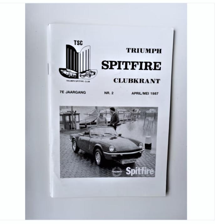 triumph spitfire clubblad nr.2 uit 1987, Boeken, Ophalen of Verzenden, Zo goed als nieuw, Overige merken, TSC