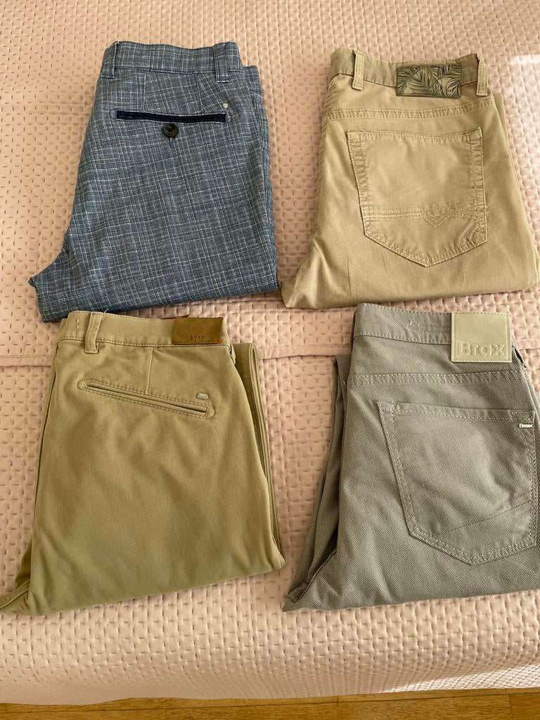 4 broeken (2xBrax, Mac jeans en Com4), Kleding | Heren, Verzenden, Zo goed als nieuw, Maat 48/50 (M), Overige kleuren