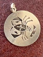 14K gouden hanger met sterrenbeeld Kreeft, Gebruikt, Ophalen of Verzenden, Kruis of Symbool, Goud