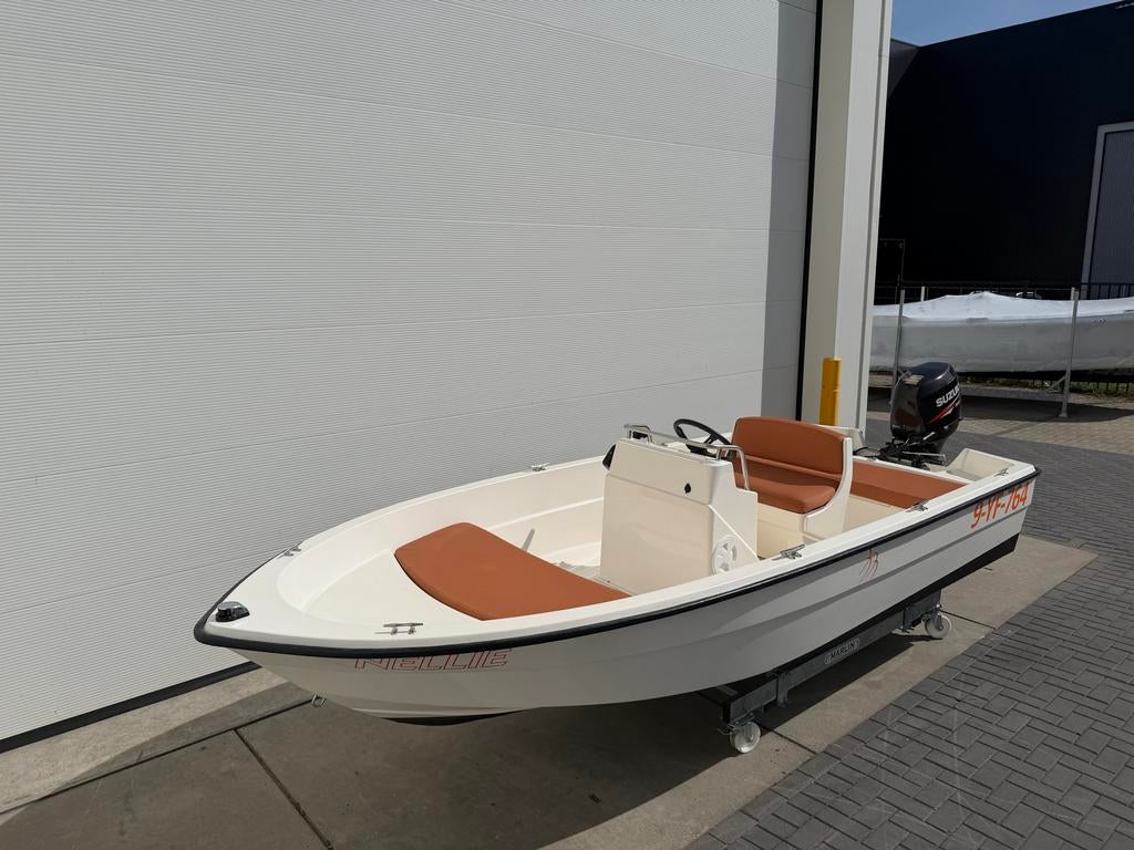 Consoleboot met 50 pk 4 takt injectie Suzuki en Pega trailer, Ophalen, Gebruikt, 3 tot 6 meter, Buitenboordmotor