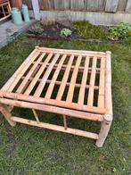 Bamboe hocker / bijzettafel - 65x65 en 33 cm hoog, Ophalen, Gebruikt, Vierkant, 55 tot 75 cm