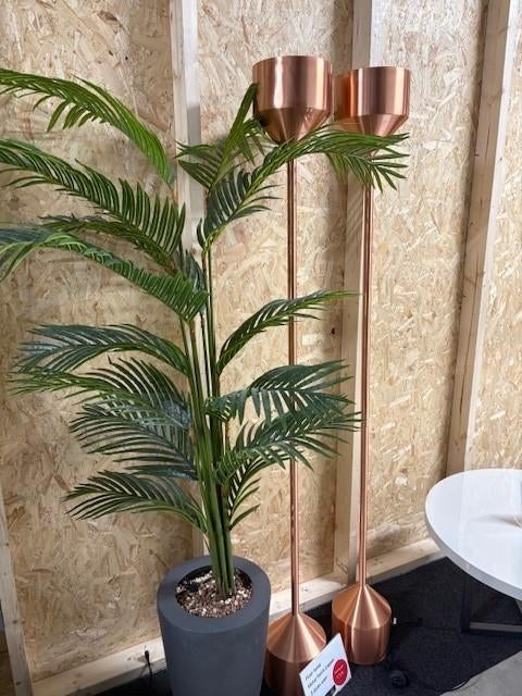 Twee zeer mooie floor lampen – Metal Torch Copper, Ophalen, Zo goed als nieuw, Metaal, 150 tot 200 cm