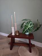 Houten vintage bankje / bijzettafel / krukje, Ophalen of Verzenden, Gebruikt