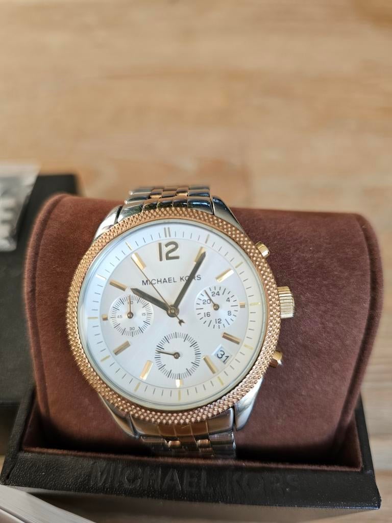 Michael Kors dames horloge MK6131 zilver-rosé, Overige merken, Staal, Gebruikt, Staal