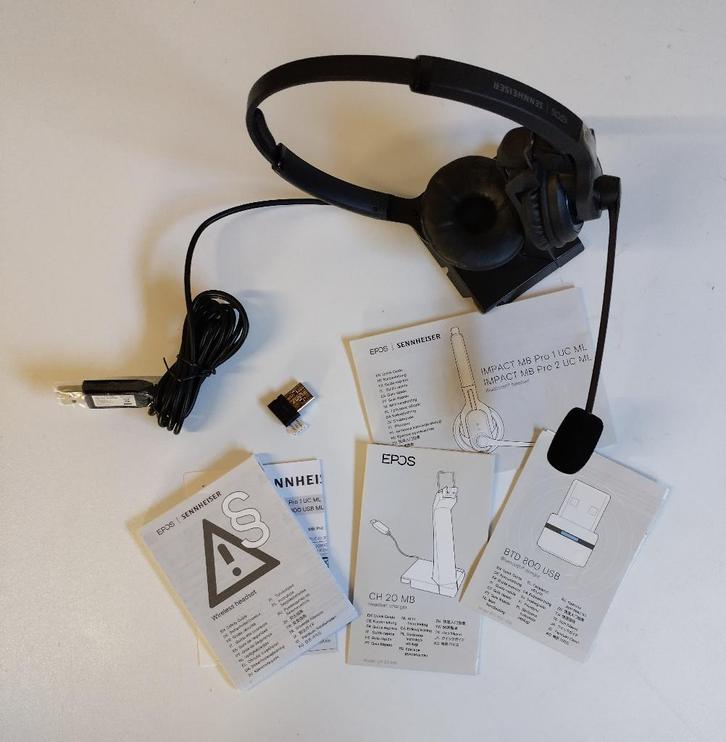 NIEUW EPOS | Sennheiser MB Pro 2 UC ML Cordless Headset, Computers en Software, Headsets, Nieuw, On-ear, Draadloos, Inklapbare microfoon