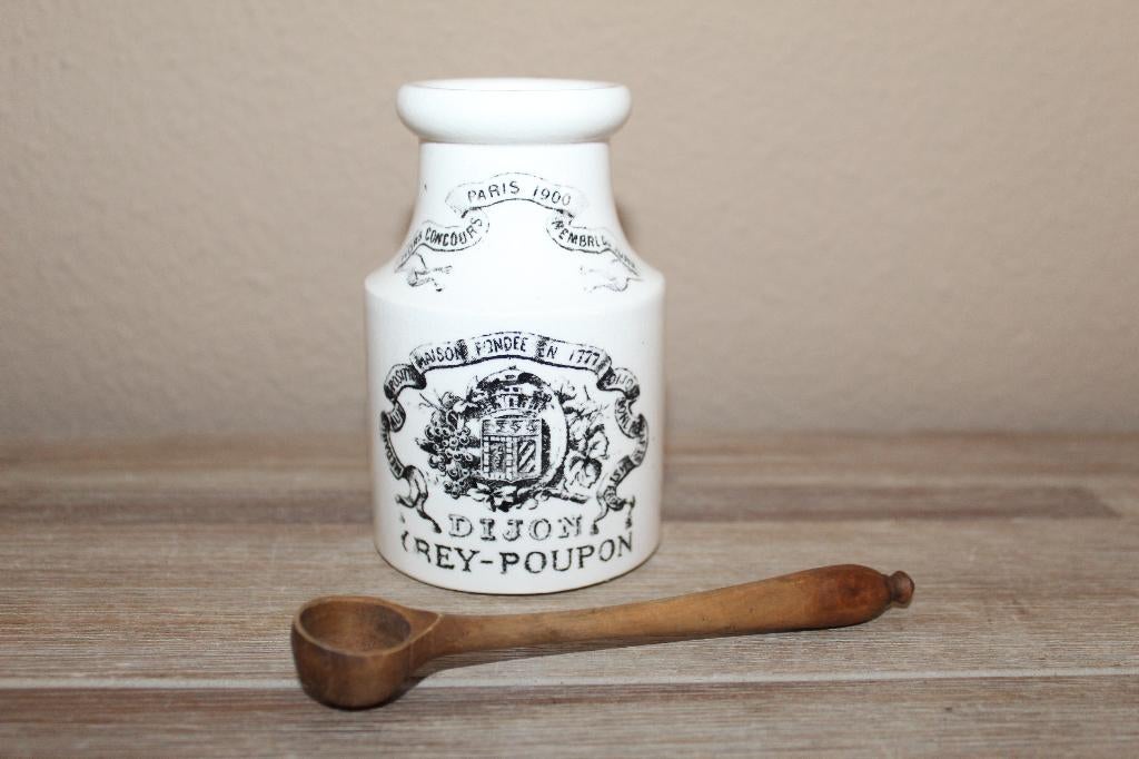 Antiek grey poupon moutarde mosterdpotje - Sarreguemines I, Antiek en Kunst, Ophalen of Verzenden