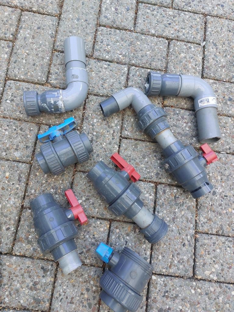 Pvc kranen voor  vijver 40 en 50 mm, Tuin en Terras, Vijvers, Ophalen of Verzenden, Gebruikt