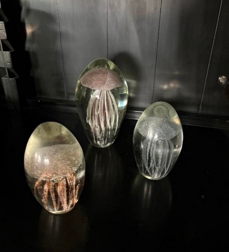 Set van 3 decoratieve kwallen in glas, Meerkleurig, Nieuw, Ophalen of Verzenden, Modern