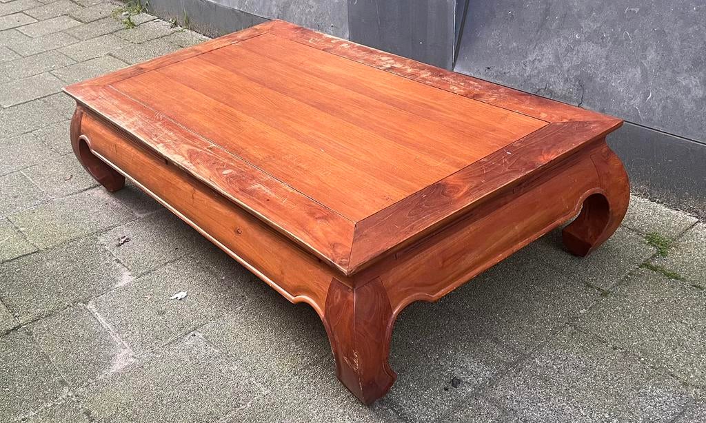 Grote “aziatische” salontafel uit de Anteak collectie, 100 tot 150 cm, Zo goed als nieuw, Minder dan 50 cm, Rechthoekig