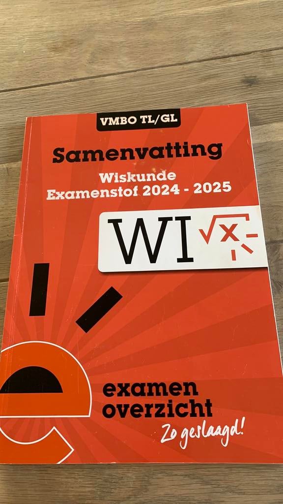 Examenstof wiskunde samenvatting, Ophalen of Verzenden, Zo goed als nieuw