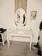 IKEA make-up tafel met spiegel en marmerlook blad, Ophalen, Gebruikt, 50 tot 100 cm, 150 tot 200 cm