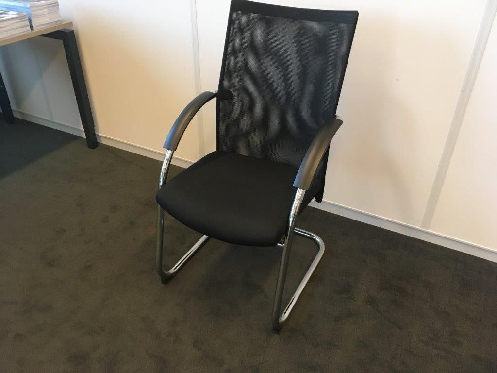 Slede stoelen conferentie stoelen, Huis en Inrichting, Stoelen, Gebruikt, Vijf, Zes of meer stoelen, Stof, Zwart, Ophalen