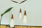 Deens Design Hanglamp Vintage Cascade Lamp Jaren 60 70 Teak, Huis en Inrichting, Lampen | Hanglampen, Ophalen of Verzenden, Gebruikt
