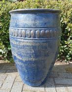 Geglazuurde pot rim bleu old look in twee maten., Ophalen, Overige materialen, Minder dan 60 cm, Rond