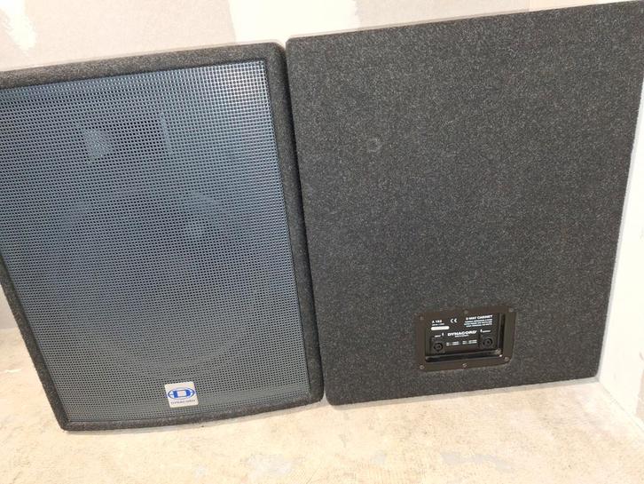 2 Passieve Dynacord A 150 Speakers - Krachtig Geluid, Audio, Tv en Foto, Luidsprekers, Gebruikt, Front, Rear of Stereo speakers